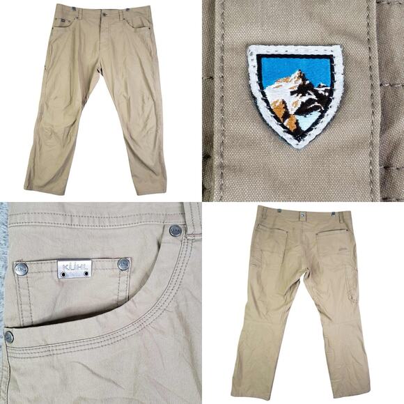 Kuhl Pants Revolvr Men’s Size 40x30 Canvas Straight Leg Tan Beige 40 Hiking Camp - Picture 1 of 12